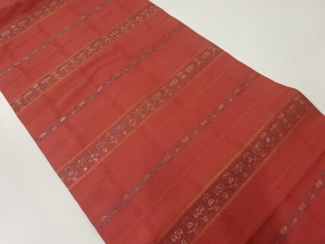 JAPANESE NAGOYA OBI / WOVEN FLORAL PLANTS